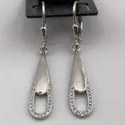 Amazing Stunning Beautiful Crafted Sterling Silver925 Drop Shape Awesome Earring