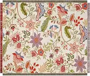 Peel Forest Toile de Jouy Vintage Floral Blanket Rugs Vanlife Boho Blanket Cotton Bed Throws Soft Sofa Cover (50"X60")…………………