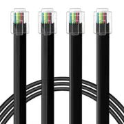 2Pack RJ12 Cable 15ft Phone Cord RJ12 6P6C Male to Male Straight Wired for
