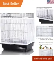 Large Adjustable Bird Cage Seed Catcher with Breathable Mesh Skirt Cover