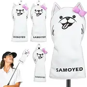 Dog Golf Club Head Covers - 4X Head Covers for Golf Clubs - Wear Resistant Headcovers with Soft Plush Lining, Golfer Accessories