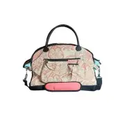 New Sassy Caddy Golf Women's Groovy Weekender Tote Bag Coral/Light Blue/Taupe