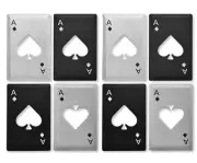 8 Pack Ace of Spades Bottle Openers Poker Card Beer Bottle Openers