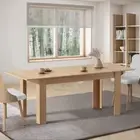 Oikiture 200cm Extendable Dining Table Kitchen Restaurant Cafe Table Natural