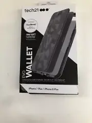 NEW Tech21 iPhone 7+ And 8+ EVO Wallet Concealed Card Storage Case - BLACK