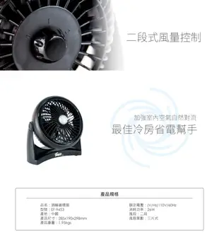 羅蜜歐9吋渦輪循環扇 EF-9453 (6.5折)