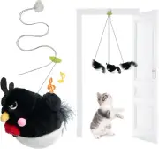 Chirping Bird Cat Toys Hanging Interactive Cat Toys (1 pc Black)