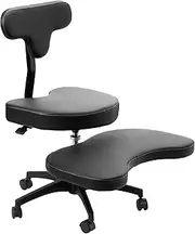 VIVO Ergonomic Cross Legged Chair with Wheels, Home and Office, Versatile Kneeling Chair, Height Adjustable, Yoga Desk Chair, Black, CHAIR-CL02B-R