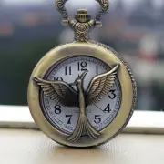 Hunger Games Pocket Watch NEW Gift Mockingjay Pin Katniss Bronze Fan Art Gift