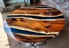42" Epoxy Wooden Resin Table Top, Round Epoxy Coffee & Dine Table top Home Decor