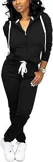 [Fooullaide] Sweatsuits for Women Set 2 Piece Outfit Long Sleeve Hoodies Jogging Suits Sweatpants Lounge Tracksuit with Pocket