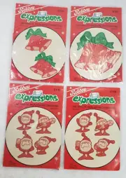 VINTAGE 1985 Dritz Holiday Expressions Iron-on Transfers Christmas 4 sets NOS