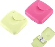 UYVPAER Pack of 2 Portable Women's Storage Boxes, Tampon Storage, Tampon Box, Tampon Box for Travel, for Sanitary Tampons, Condom Storage Box (Rose Red, Cyan)
