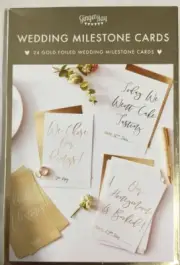 Ginger Ray Gold Foiled Milestone Wedding Cards Engagement Gift 24 Pack