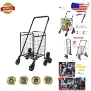 Durable Folding Grocery and Laundry Cart with 6 Wheels – Easy Storage Solution