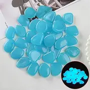 Glow in The Dark Pebbles - 300/600 Pieces of Luminous Stones - Perfect DIY Decoration for Outdoor Decor Garden Yard Patio Terrarium Walkway Aquarium Fish Tank (Color : Blue 1, Size : 600pcs)