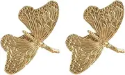 Gold Cabinet Knobs 2 Pack Brass Bedside Table Handle Wardrobe Cabinet Drawer Cabinet Shoe Cabinet Butterfly Handle Single Hole