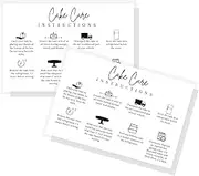 Crafters Cup Cake Care Instruction Card | 30 Pack of Postcards | How to Properly Carry and Store Your Cake | White Card Design