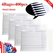 400 Micro Applicator Brushes Fine Tips (4 Bags) White Disposable Dental