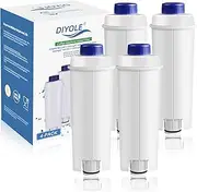 4Packs DLSC002 Coffee Water Filter for Delonghi Water Filter Replacement，Compatible with ECAM, ESAM, ETAM, BCO, EC, EC680, EC800