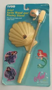 1992 Tyco Little Mermaid Ariel Swim Yellow Wand Posing Stand Doll Toy Accessory