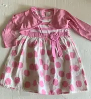 Chloe Louise Cotton Polka Dot Dress & Shrug 12-18m