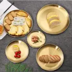 YOHOME蘇丹餐盤金色餐盤歐式金色不銹鋼裝飾盤