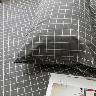 精梳棉 床包 被套 兩用被 床組 加大床包組/kingsize床包組 [ 英倫灰 ] 台灣製造 棉床本舖