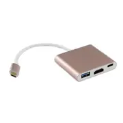 USB Type C to USB3.0 AF with HDMI 2.0 and Type C adaptor (Aluminium shell)
