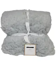 Pottery Barn Teen Cloud Faux Fur Throw 45x60 Grey OB NWT