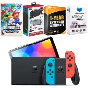 Nintendo Switch Neon Red/Blue OLED + Pokemon Sword + Accessory Kit