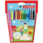 Stabilo Trio A-Z Coloured Pens Assorted 12 Pack