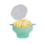 Silicone Microwave Popcorn Bowl Foldable Popcorn Maker Bucket Bowl with Lid3206
