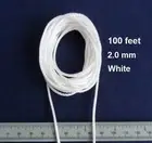 100 Feet 2.0 mm White Lift Pull String Cord for Shades or Vertical Blinds
