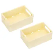2 Pcs 9.8 x 6.5 x 3.7" Collapsible Plastic Basket Large Storage Crate, Yellow