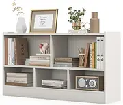 Giantex Kids Bookcase Toy Storage Shelf, 5 Cube Storage Cabinet for Books Toys, Wooden Display Storage Shelf w/ 5 Compartments for Playroom, Kids Room, Study Room, Classroom, Kindergarten (White)