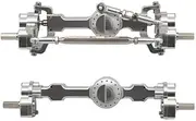 1/10 Front and Rear Axle Set for MN1/12 RC Car Upgrade Parts mn99S MND90 D91 MN78 MN82 MN168 CNC Metal Fr&on&t and Rear Portal Axle Set Aluminum Front & Rear Portal Axles(Silver)