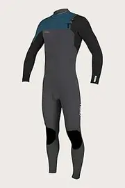 O'neill Youth Hyperfreak 4/3+mm Chest Zip Full Wetsuit - Gunmetal/Black/Ultra Blue | 8