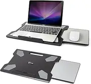 EHO Laptop Pad for Your Lap Portable Lightweight Laptop Pad with Foldable Stopper, Retractable Mouse Pad Tray for Business, Study, Sofa, Retractable Left/Right Mouse Pad
