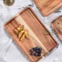 在飛比找蝦皮購物優惠-木盤木盤長方形咖啡早餐麵包盤水果盤木製餐具廚房用品