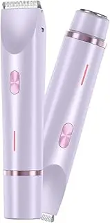 Electric Razors for Women, 2 in 1 Wet and Dry Body Electric Shaver, Silk Glide Epilator Painless Hair Removal at Home, Double Head Dual Purpose Hair Trimmer for Bikini Trimmer Legs Underarm, Ipx7 Waterproof Electric Shaver (Purple)
