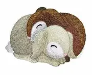 Autumn Cozy Cuddlers -Bunnies Embroidered Iron on/Sew Patch …