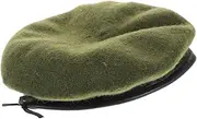 [Minkissy] Vintage Wool Beret Hat for Men and Women Classic Autumn Designer Cap Cozy and Warm Headwear Solid Color Essential Accessory for Cold Weather Fashion Olive Green