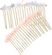 LOORGVEL 2pcs Hair Comb Stylish Retro Wedding Hair Accessories for Women Teeth Side Combs Handmade Elegant Headwear for Brides