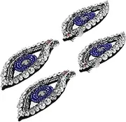 jojofuny 4pcs Rhinestone Beaded Evil Eye Patches Sparkling Sew Applique for Clothing Jackets Jeans Bags Easy Application Durable Versatile Decorative Embellishments