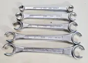 Set of 5 SAE Chrome Vanadium Steel Flare Nut Wrenches 3/8" x 13/16" new