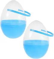 2 PC Eggs Clear Eggs Handheld Egg Plastic Egg-Shaped Buckets Jumbo Plastic Eggs Ornaments Balls Basket Stuffers Egg-Shaped Container Sky-Blue Pp
