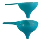 2 Tupperware Lg Funnels Fill Oil Bottles Shakers Rice Teal Ice Hershey Kiss New