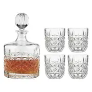 5pc Ecology Matis Glass Whiskey/Spirits Decanter Bottle/Glass Set 1.1L/250ml