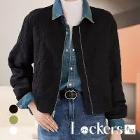 在飛比找博客來優惠-【Lockers 木櫃】秋季皺摺紋路短版棒球外套 L1121